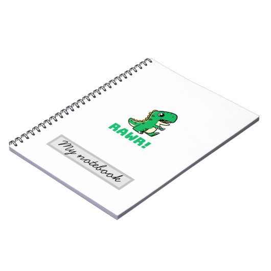 Niedliche Dinosaurier-Zeitschrift rawr personalisi Notizblock (Linke Seite)