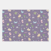 Niedliche Dinosaurier zum Geburtstag Geschenkpapier Set (Vorderseite 3)