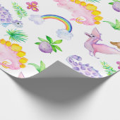 NIEDLICHE DINOSAURS GESCHENKPAPIER (Ecke)