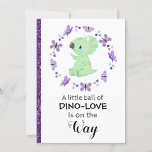 *~* Niedliche Dinosuar Glitzer Kinderdusche Einlad Einladung