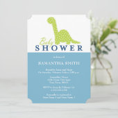 Niedliche DinoThemed Baby-Dusche Einladung (Stehend Vorderseite)