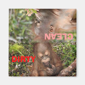 Niedliche Dirty oder saubere Geschirr in Geschirrs Magnet (Vorne)