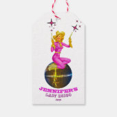 Niedliche Disco Cowgirl Retro Junggeselinnen-Absch Geschenkanhänger (Rückseite)