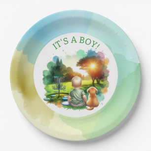 Niedliche Disk Golf Boy's Baby Shower Das ist ei Pappteller