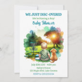 Niedliche Disk Golf Boy's Baby Shower Einladung (Vorderseite)