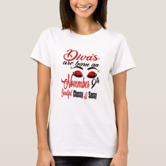 Niedliche Divas sind am 9. November Geboren T-Shirt