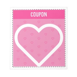 Niedliche DIY Coupons | Rosa Herzen Notizblock