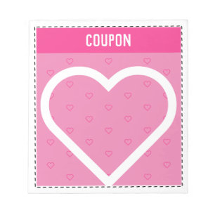 Niedliche DIY Coupons   Rosa Herzen Notizblock