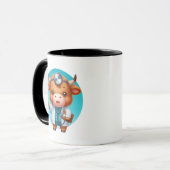 Niedliche Doctor Kuh mit Monogramm Kaffee Tasse (Vorderseite Links)