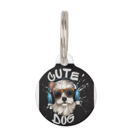 NIEDLICHE DOG-BILDSCHIRM IN DER Runden Pet-Markier Haustiermarke