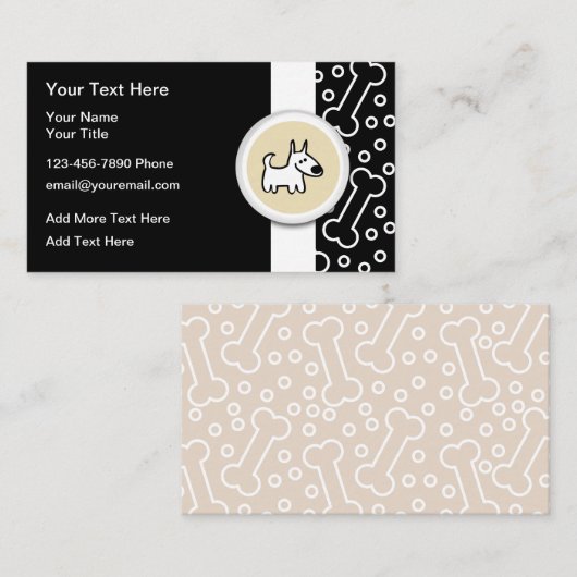Niedliche Dog Bones Theme Trendy Business Cards Visitenkarte (Vorne/Hinten)