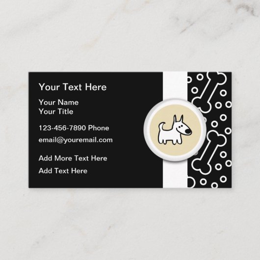 Niedliche Dog Bones Theme Trendy Business Cards Visitenkarte (Vorderseite)
