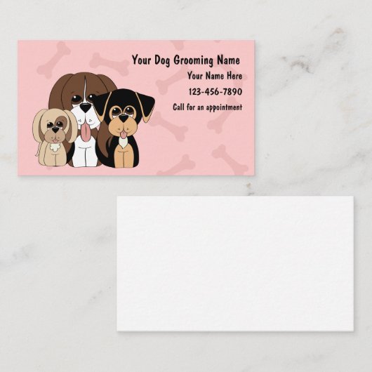 Niedliche Dog Grooming Business Cards Visitenkarte (Vorne/Hinten)