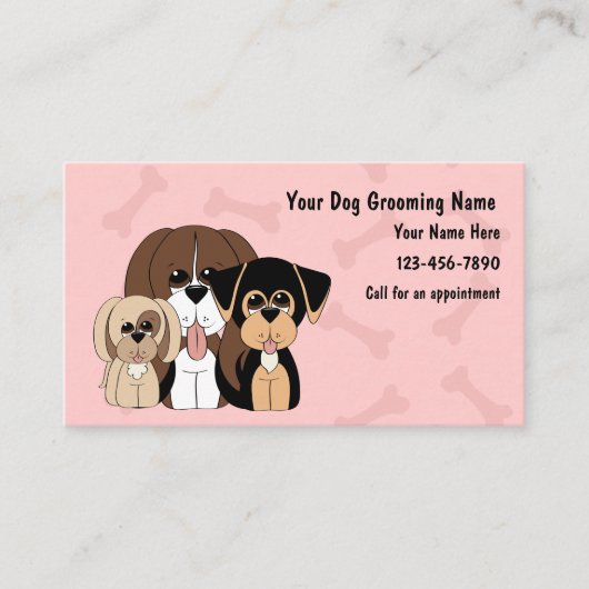Niedliche Dog Grooming Business Cards Visitenkarte (Vorderseite)