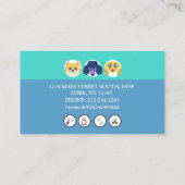 Niedliche Dog Grooming Türkis Business Card Visitenkarte (Rückseite)