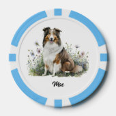 Niedliche Dog-Illustration - Collie Pokerchips (Vorderseite)