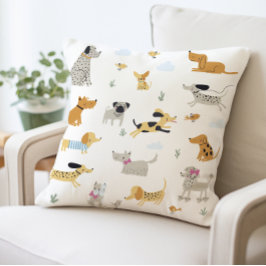 Niedliche Dog Illustration Kissen, Wiedergabe von  Kissen