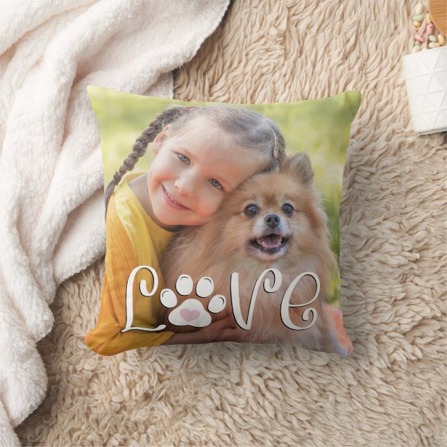 Niedliche Dog-LIEBE Foto drucken Kissen (Decke)