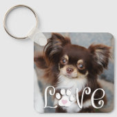 Niedliche Dog-LIEBE Foto drucken Schlüsselanhänger (Vorderseite)