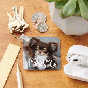 Niedliche Dog-LIEBE Foto drucken Schlüsselanhänger