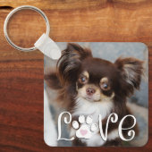 Niedliche Dog-LIEBE Foto drucken Schlüsselanhänger (Vorderseite)
