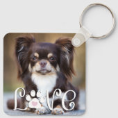 Niedliche Dog-LIEBE Foto drucken Schlüsselanhänger (Rückseite)