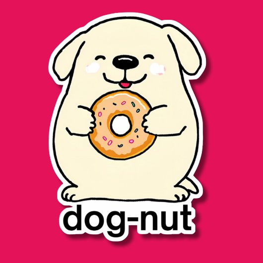 Niedliche Dog-Nut wasserdicht Aufkleber