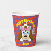 Niedliche Dog Paper Cups Pappbecher (Rückseite)