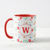 Niedliche DOG-PAW-DRUCKER und LIEBE-HARTEN-Monogra Tasse (Links)