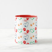 Niedliche DOG-PAW-DRUCKER und LIEBE-HARTEN-Monogra Tasse (Zentrum)