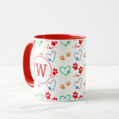 Niedliche DOG-PAW-DRUCKER und LIEBE-HARTEN-Monogra Tasse (Vorderseite Links)
