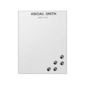 Niedliche Dog Paw Prints - Personalisierter Notepa Notizblock (Rotiert)