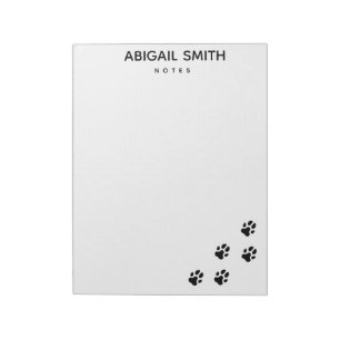 Niedliche Dog Paw Prints - Personalisierter Notepa Notizblock