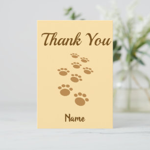 Niedliche Dog Paw Tracks Dankeskarte