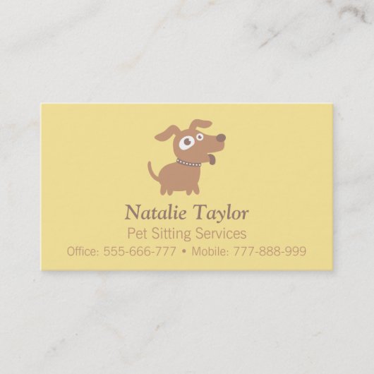 Niedliche Dog Pet Sitter Services Visitenkarten Visitenkarte (Vorderseite)