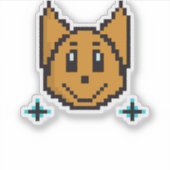 Niedliche Dog Pixel Art | Kawaii 8-Bit Aufkleber (Vorderseite)