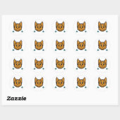 Niedliche Dog Pixel Art | Kawaii 8-Bit Runder Aufkleber (Blatt)