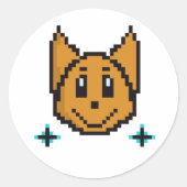 Niedliche Dog Pixel Art | Kawaii 8-Bit Runder Aufkleber (Vorderseite)