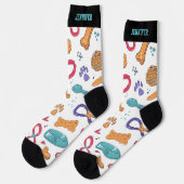 Niedliche Dog Toys Muster Welpe Lover Doodle Socken (Linkes Detail)