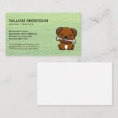 Niedliche Doggie mit Knochen | Gras Visitenkarte (Vorne/Hinten)