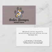 Niedliche Doggie und Paw | Lederuntergrund Visitenkarte (Vorne/Hinten)