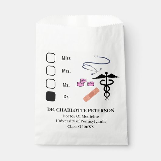 Niedliche Doktorand Medical Student Graduation Par Geschenktütchen (Vorderseite)