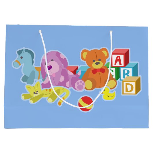 Niedliche Dolls (blau) Große Geschenktüte (Rückseite)