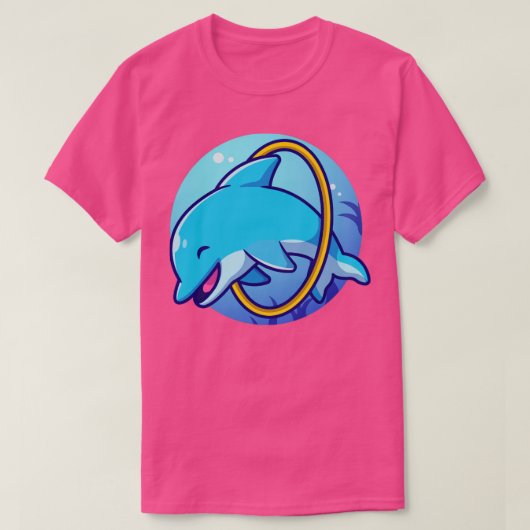 Niedliche Dolphin-Attraktionen im Cartoon T-Shirt (Design vorne)