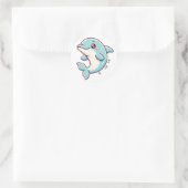 Niedliche Dolphin-Aufkleber - Playful und Ocean In Runder Aufkleber (Tasche)