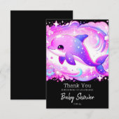 Niedliche Dolphin-Babydusche Dankeskarte (Vorne/Hinten)