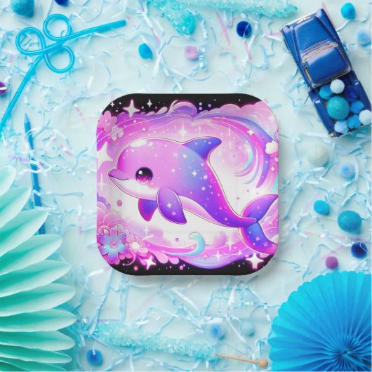 Niedliche Dolphin-Babydusche Pappteller (Party)