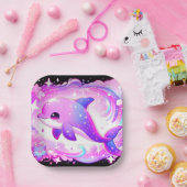 Niedliche Dolphin-Babydusche Pappteller (Party)