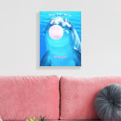 Niedliche Dolphin, Blasen-Zahnblase, Name und Nach Leinwanddruck (Insitu (Wohnzimmer))