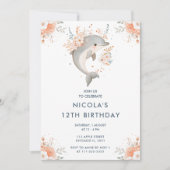 Niedliche Dolphin-Geburtstagsparty Einladung (Vorderseite)